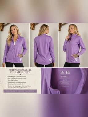 adidas Purple/Lilac Lightweight Zip Jacket